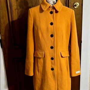 Calvin Klein Size 10 Mustard Yellow Car Coat